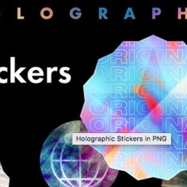 Holographic Stickers in PNG