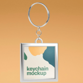 CreativeMarket Silver & Card Keychain Mockup Set Free Download