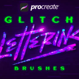 Procreate Glitch Lettering Brushes Free Download