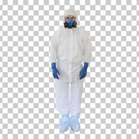 Doctor wearing protective hazard suit, Alpha Channel Free Download