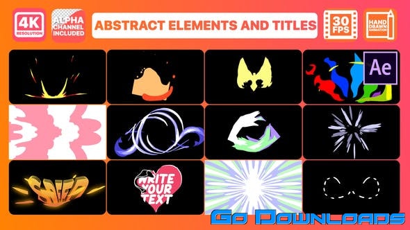 Videohive Abstract Elements And Titles After Effects Free Download