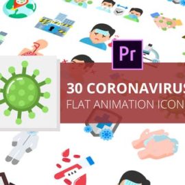 Videohive Coronavirus Flat Animation Icons Premiere Pro MOGRT Free Download
