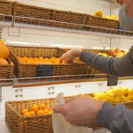 Videohive Man with Medical Face Mask Selects Mandarins in Store. Guy Choose Fruits in Supermarket. Purchase (Stock Footage) Free Download