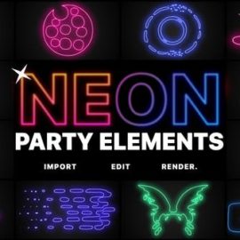 Videohive Neon Party Elements | Premiere Pro MOGRT Free Download