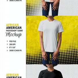 African American Womans T-Shirt Mockup PSD