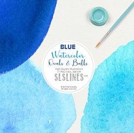 CreativeMarket Blue Balls & Ovals Watercolor Shapes Clipart Free Download