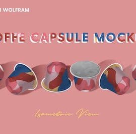 CreativeMarket Coffee Capsule Mockup (Isometric) Free Download