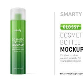 CreativeMarket Glossy cosmetic bottle mockup Free Download