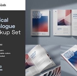 CreativeMarket Vertical Catalogue, Magazine Mockup Free Download