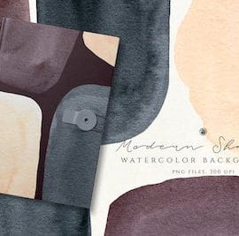 CreativeMarket Watercolor Backgrounds Modern Shapes Free Download