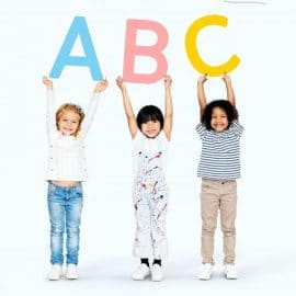 Diverse happy kids learning the ABC 504162