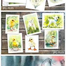Watercolor Fluffy Pets 4165222