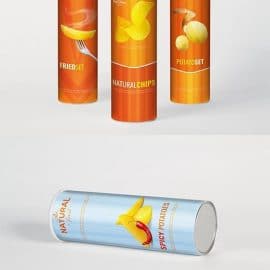 Cylindrical Chips Brand Mock Up Free Download
