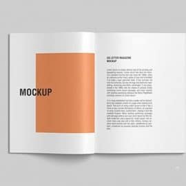 Open US Letter Magazine Mockup top view Free Download
