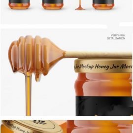 Honey Glass Jar Mockup Set Free Download
