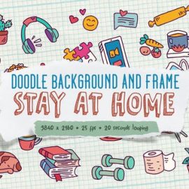 Videohive Doodle Background and Frame – Stay At Home Free Download