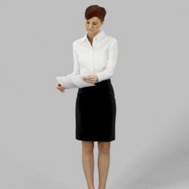 Business Woman Standing 02 3d model Free Download