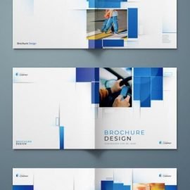 Square Report Cover Layout Set with Blue Dynamic Elements 374945247 Free Download