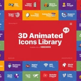 Videohive 3D Animated Icons Library 25620968 Free Download