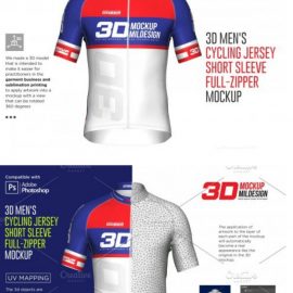CreativeMarket 3D Men’s Cycling Jersey Fullzip SS 5556411 Free Download