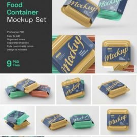 CreativeMarket Plastic Food Container Mockup Set 5548996 Free Download