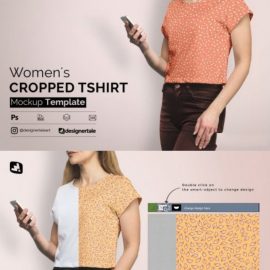 CreativeMarket Women’s Cropped Tshirt Mockup 4728864 Free Download