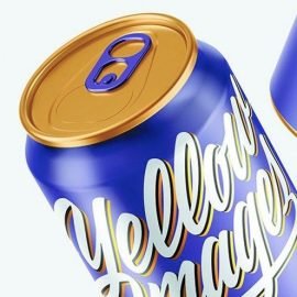 Two Metallic Drink Cans w/ Glossy Finish Mockup 68627 Free Download