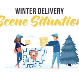 Videohive Winter delivery Scene Situation 29247029 Free Download
