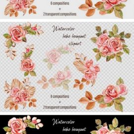 Watercolor Bouquet Pink Roses 6578054 Free Download