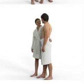 Young couple in spa Full Body scanned 3d model Free Download