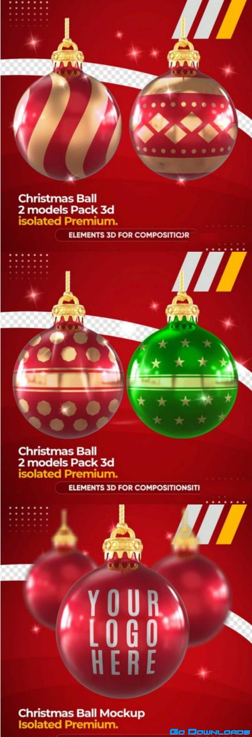 Christmas ball mockup Free Download