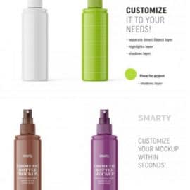 CreativeMarket  Glossy spray cosmetic bottle mockup 4599737