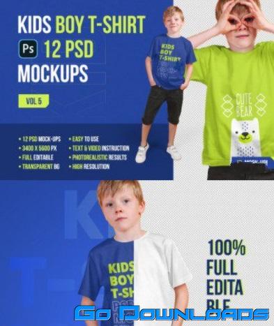 CreativeMarket  Kids Boy T Shirt PSD Mockups Vol5 5336989