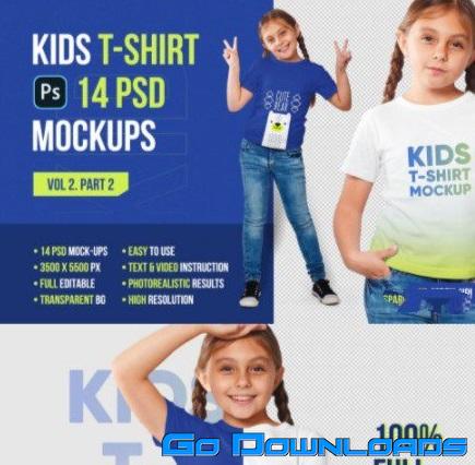 CreativeMarket  Kids Girl T Shirt Mockups Vol2 Part2 5336841