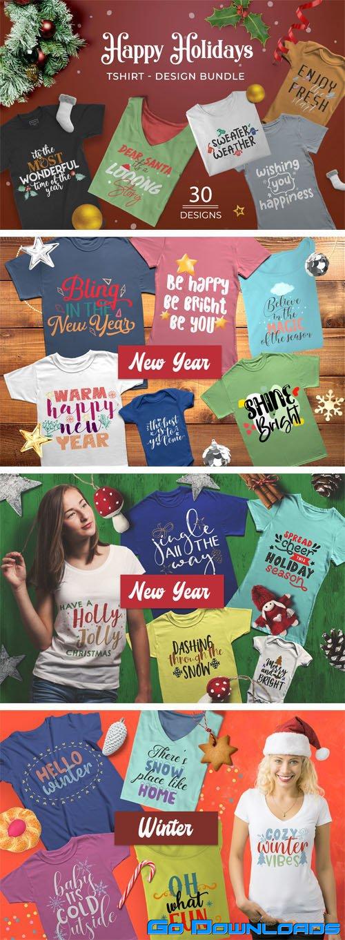 Happy Holiday T shirt Design Bundle