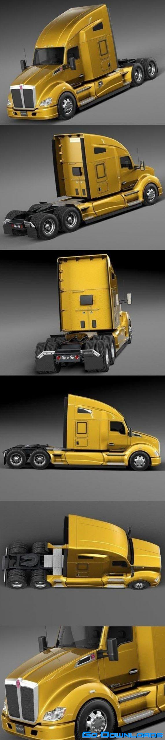 Kenworth T680 2015 Semi Truck 3D Model Free Download