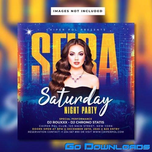 Saturday night party flyer template