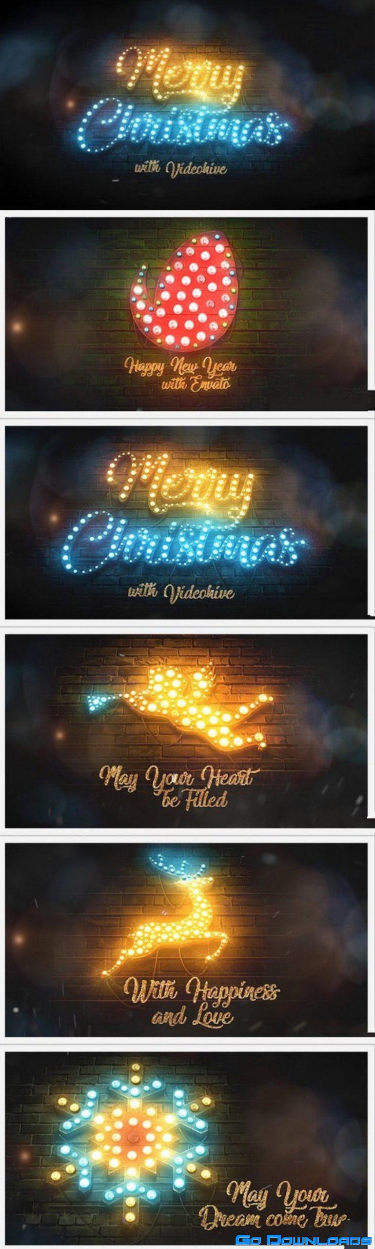 Videohive Merry Christmas Light Bulbs 29516457 Free Download