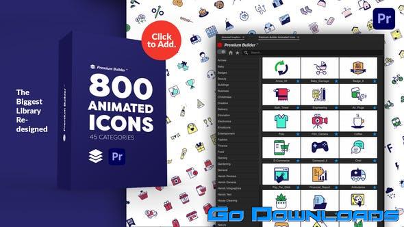Videohive PremiumBuilder Animated Icons | Premiere Pro Extension 29634161 Free Download