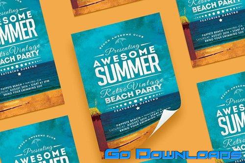 Vintage Summer Beach Party Flyer