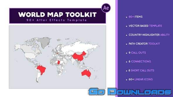 Videohive World Map Toolkit 30857481 Free Download