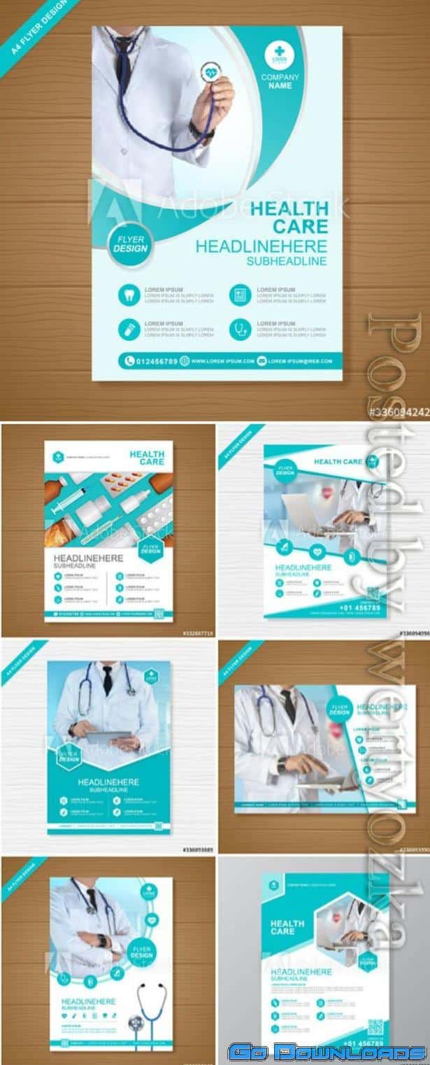 Health care cover a21 template design for a report and medical Regarding Medical Report Template Free Downloads