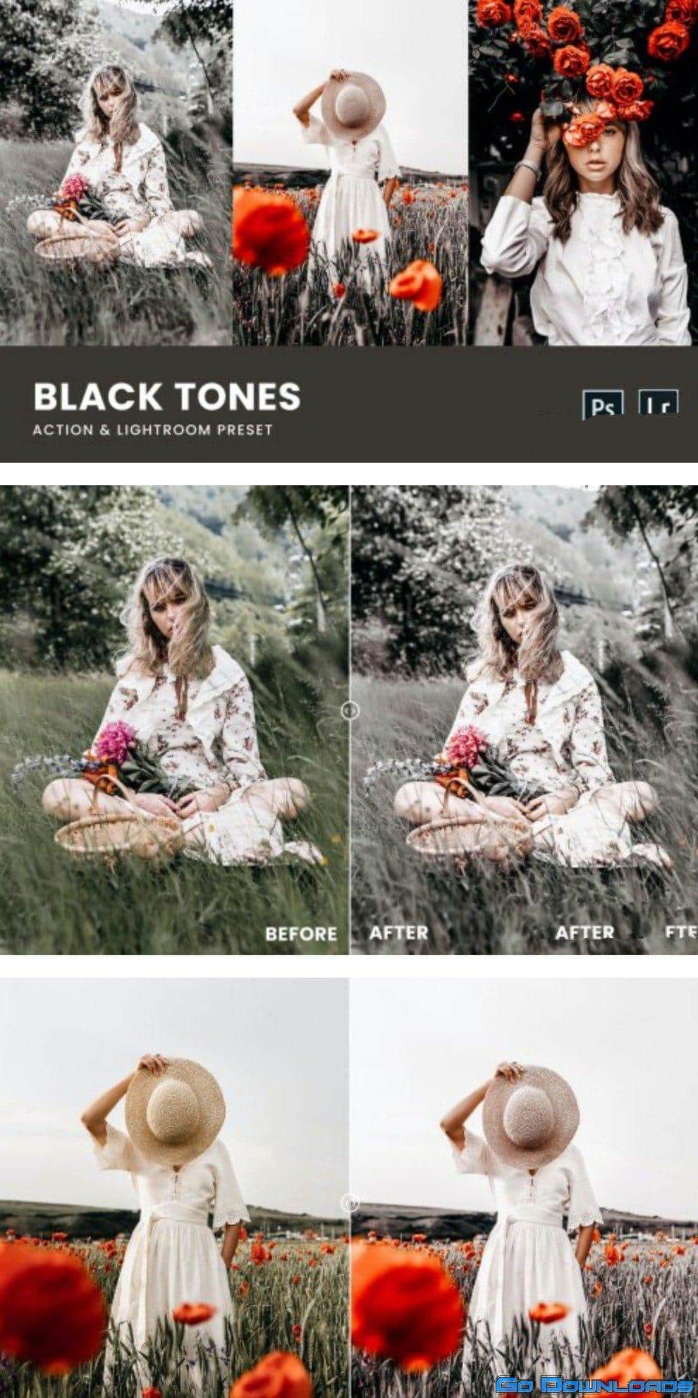 Black Tones Photoshop Action & Lightrom Presets Free Download