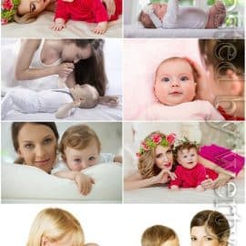 Little children with mothers stock photo Free Download
