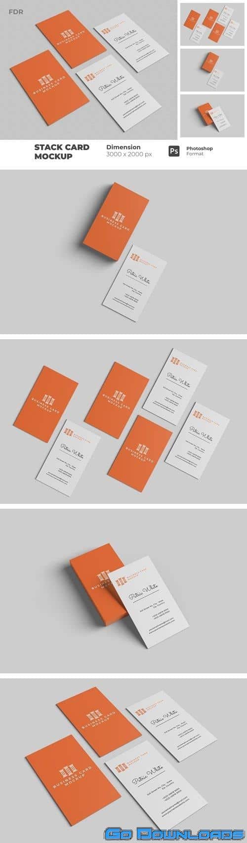 Stack Vertical Business Card Mockupa Free Download
