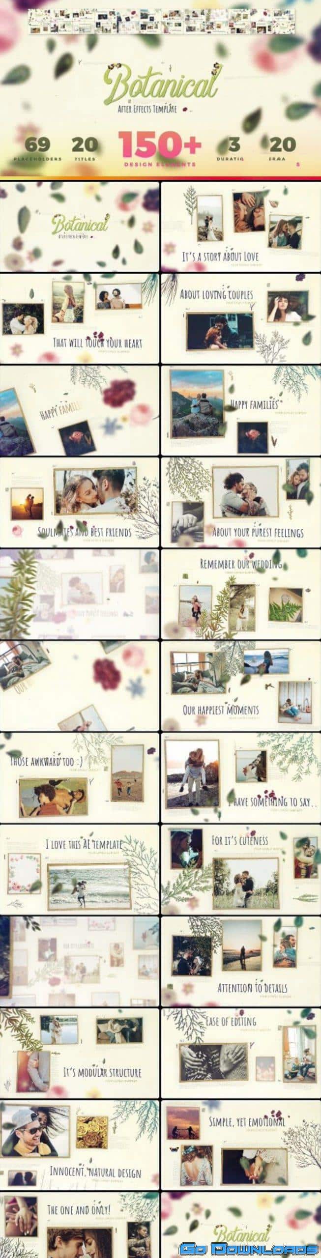 Videohive Botanical Slideshow Wedding Love Story Family Album 22525749 Free Download