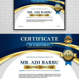 Certificate of Achievement PSD Template Free Download