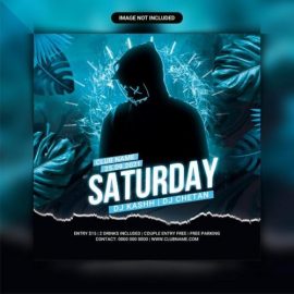 Saturday dj club party flyer Free Download