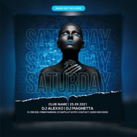 Saturday night club party flyer Free Download