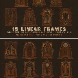 30 ArtDeco Line & Shape Frames Free Download